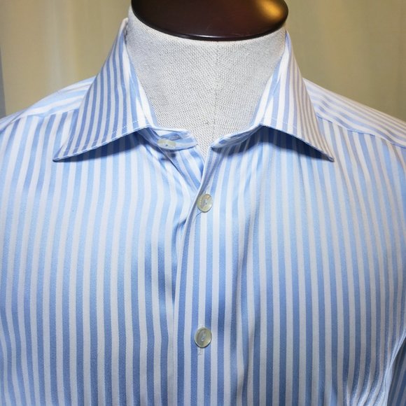 ETON of Sweden, NWOT, Lite Blue and White Striped 16/41 Contemporary fit - Picture 2 of 12